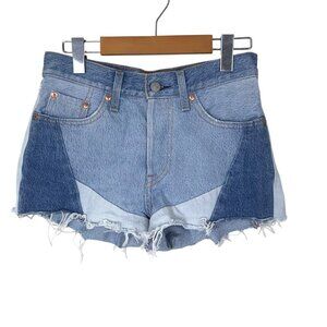 Levi's 501 Cut Off Patch Work Shorts Size 25